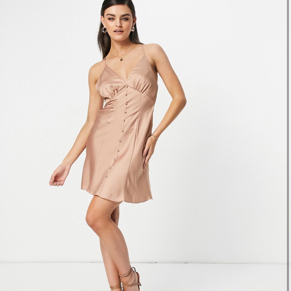ASOS Backless Dress in Tan